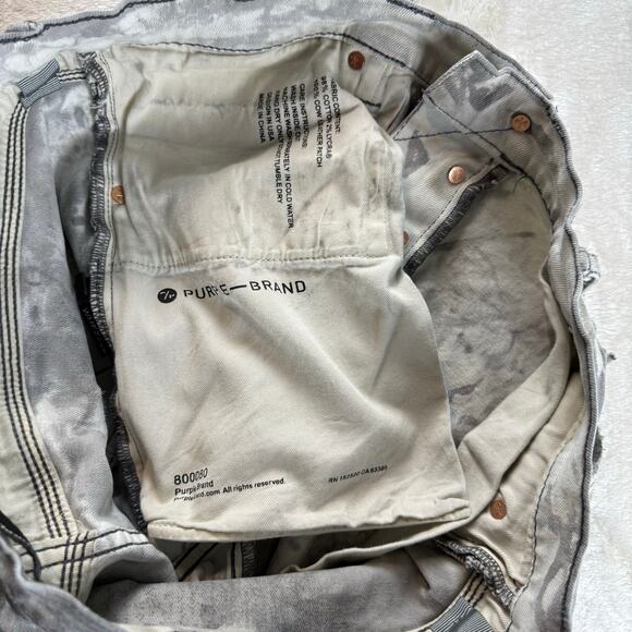 Purple Brand Slim Fit Jeans Men’s 36 Low Rise Button Fly P001 Gray Distressed - Picture 12 of 13